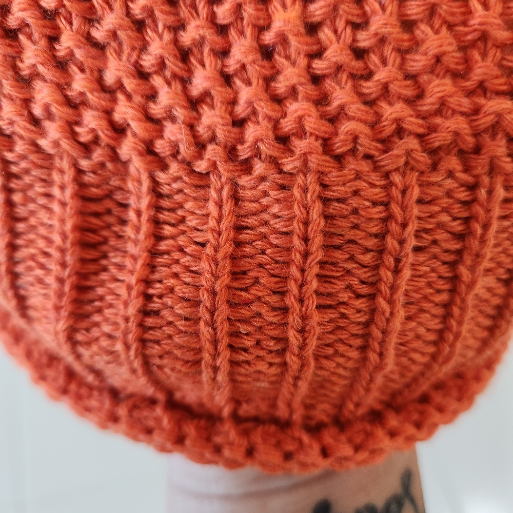 Burnt Orange Waffle Knit Turtleneck Sweater Size XL - Picture 4 of 8